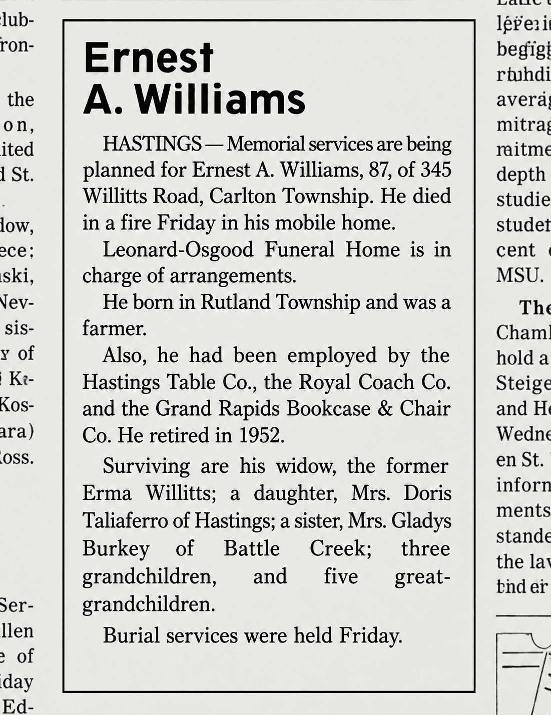 Newspaper Obituary